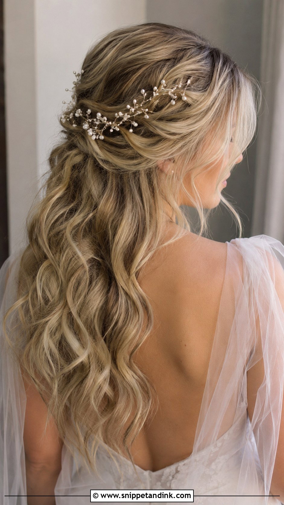 Long Hair Bridal Hair Vine - Snippet and Ink - 20 Long Hair Bridal Hair Ideas