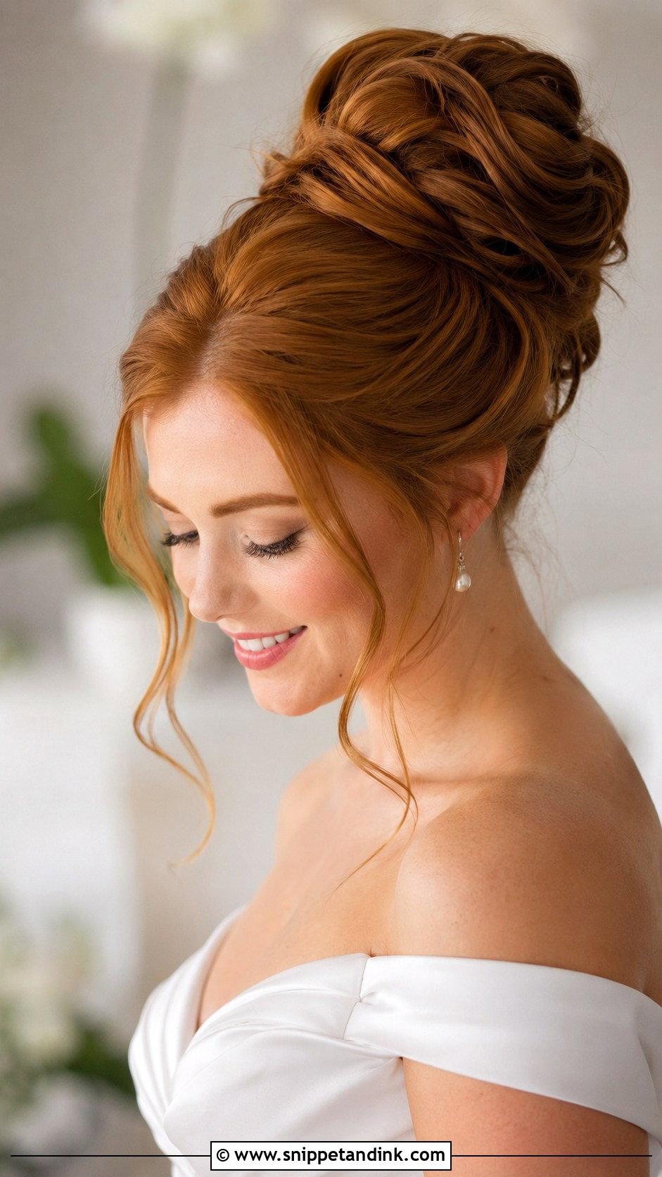 Long Hair Bridal High Bun - Snippet and Ink - 20 Long Hair Bridal Hair Ideas