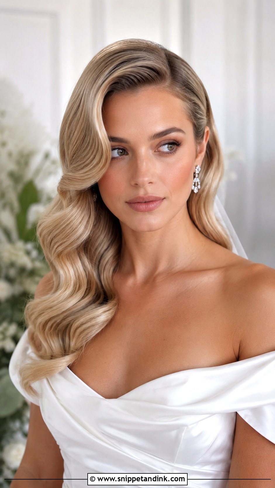 Long Hair Bridal Hollywood Waves - Snippet and Ink - 15 Long Hair Bridal Styles