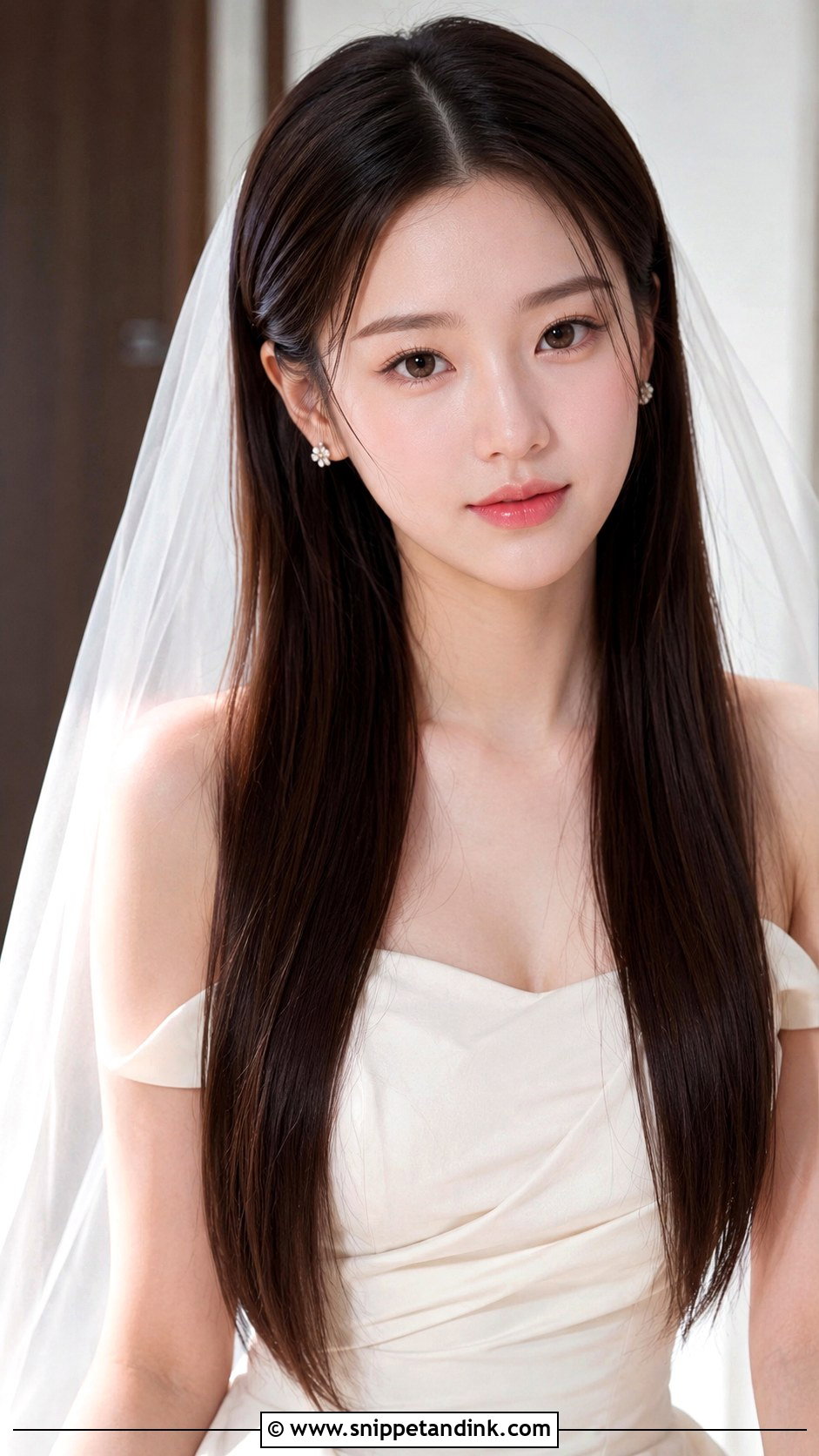 Long Hair Bridal Straight Hair - Snippet and Ink - 20 Long Hair Bridal Hair Ideas