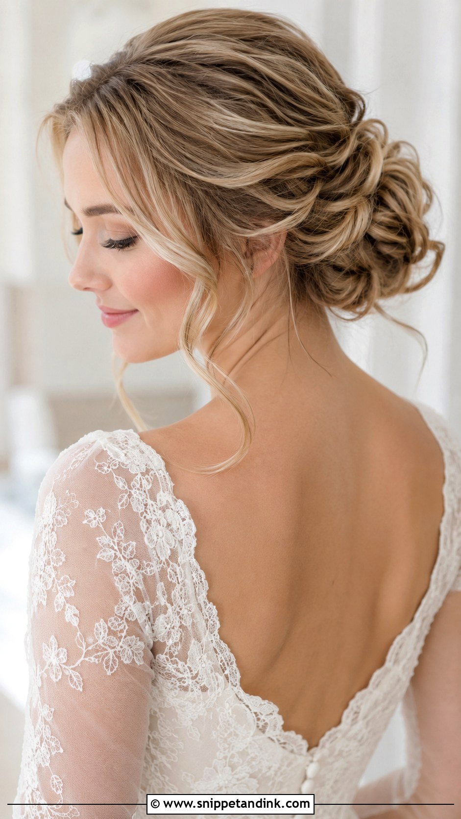 Long Hair Bridal Textured Bun - Snippet and Ink - 15 Long Hair Bridal Styles