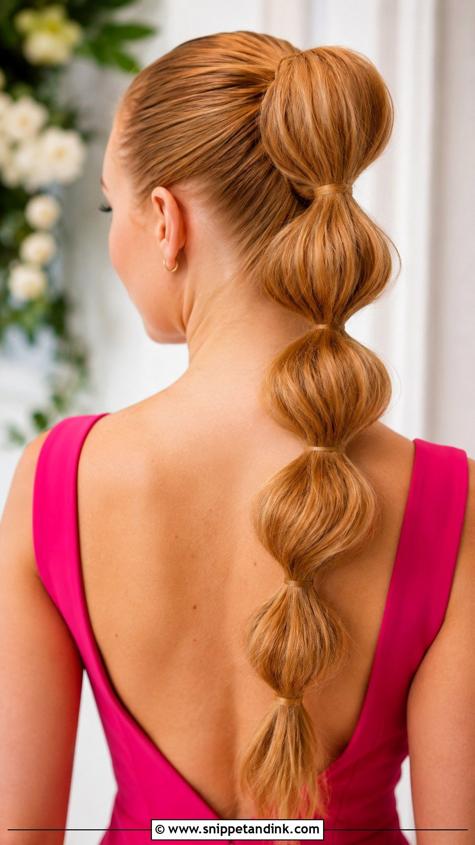 Long Hair Bubble Ponytail For Wedding Guest - Snippet and Ink - 15 Wedding Guest Hair Ideas Long