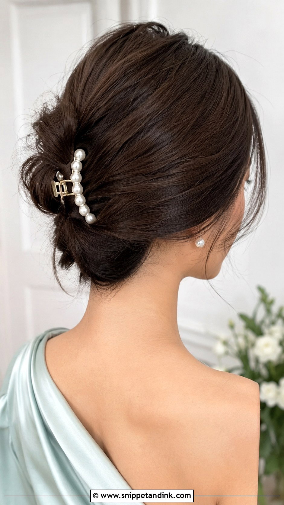 Long Hair Claw Clip Updo For Wedding Guest - Snippet and Ink - 15 Wedding Guest Hair Ideas Long