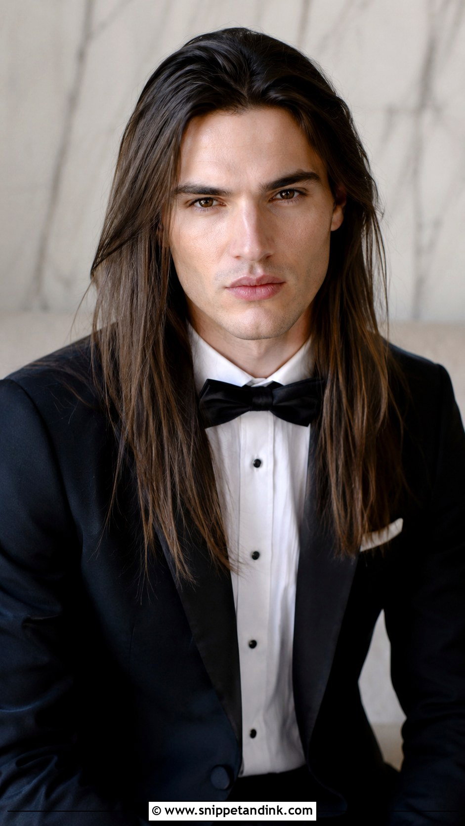 Long Hair Down and Straight - Snippet and Ink - 20 Long Hair Groom Ideas