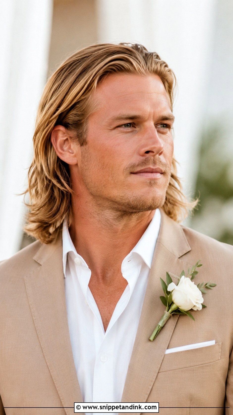 Long Hair Groom Hairstyle - Snippet and Ink - 15 Wedding Groom Hairstyle Ideas