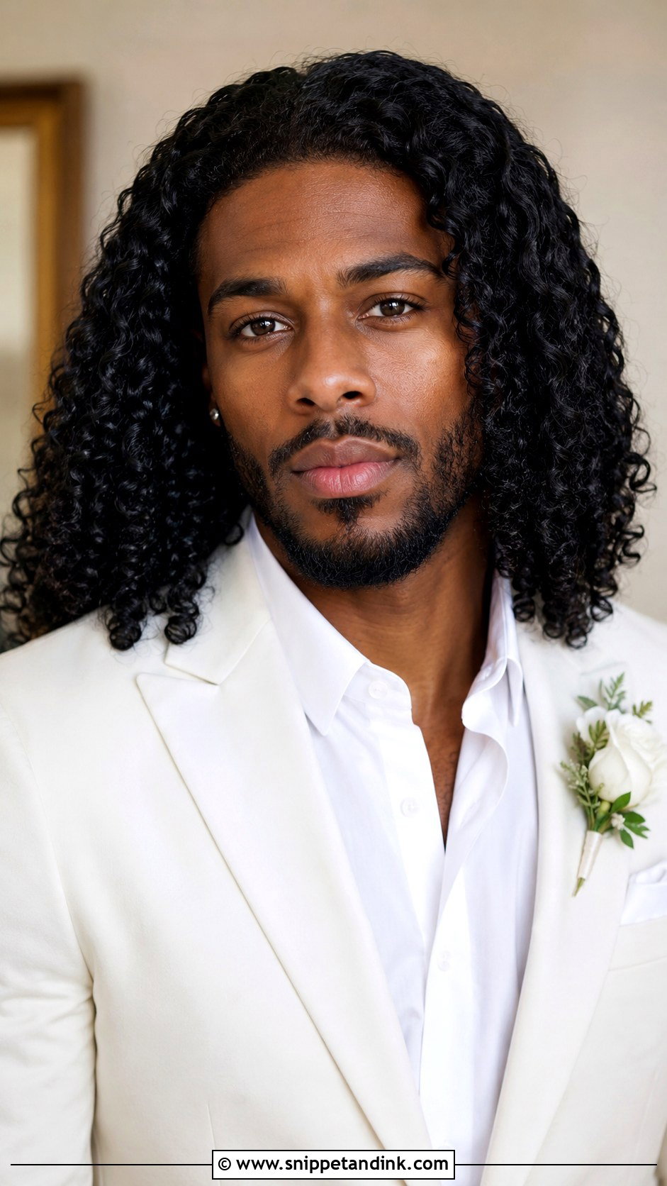Long Hair Groom Natural Curls - Snippet and Ink - 15 Long Hair Groom Wedding Ideas