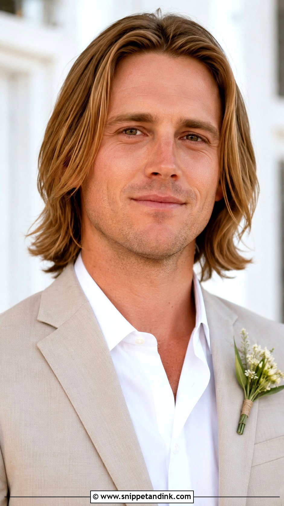 Long Hair Groom Shoulder Length Hair - Snippet and Ink - 15 Long Hair Groom Wedding Ideas