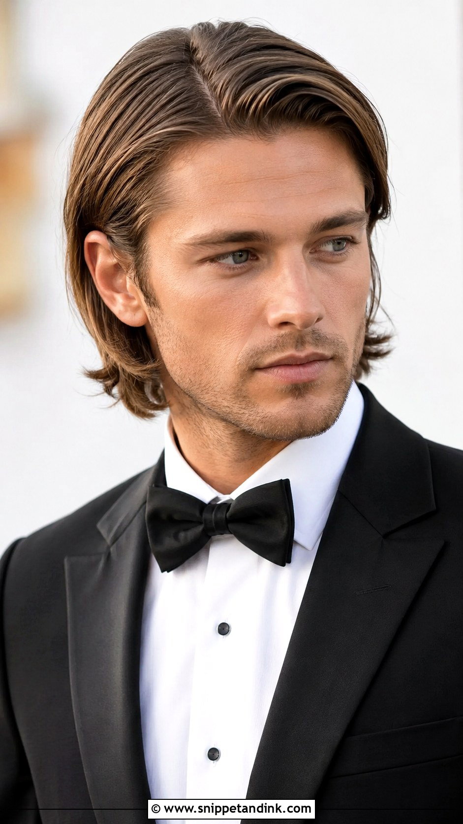 Long Hair Groom Side Part - Snippet and Ink - 15 Long Hair Groom Wedding Ideas