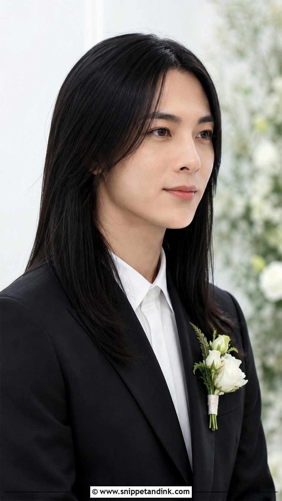 Long Hair Groom Straight Hair - Snippet and Ink - 15 Long Hair Groom Wedding Ideas
