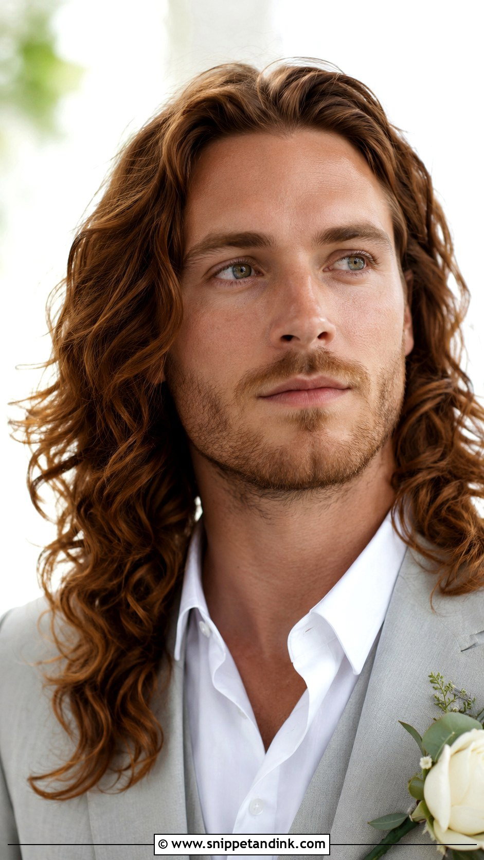 Long Hair Groom Wavy Hair - Snippet and Ink - 15 Long Hair Groom Wedding Ideas