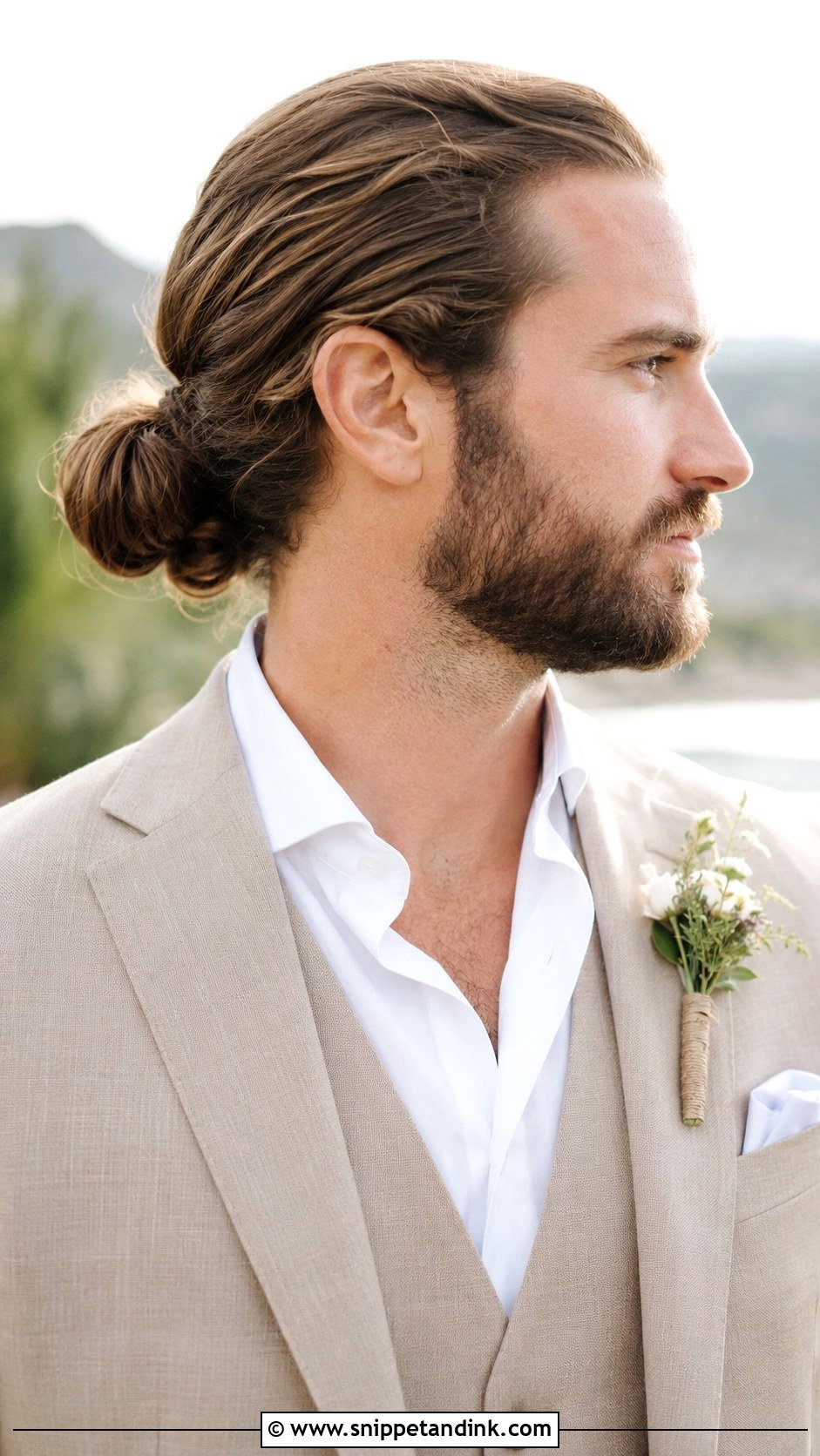 Long Hair Man Bun - Snippet and Ink - 25 Wedding Hairstyles for Men