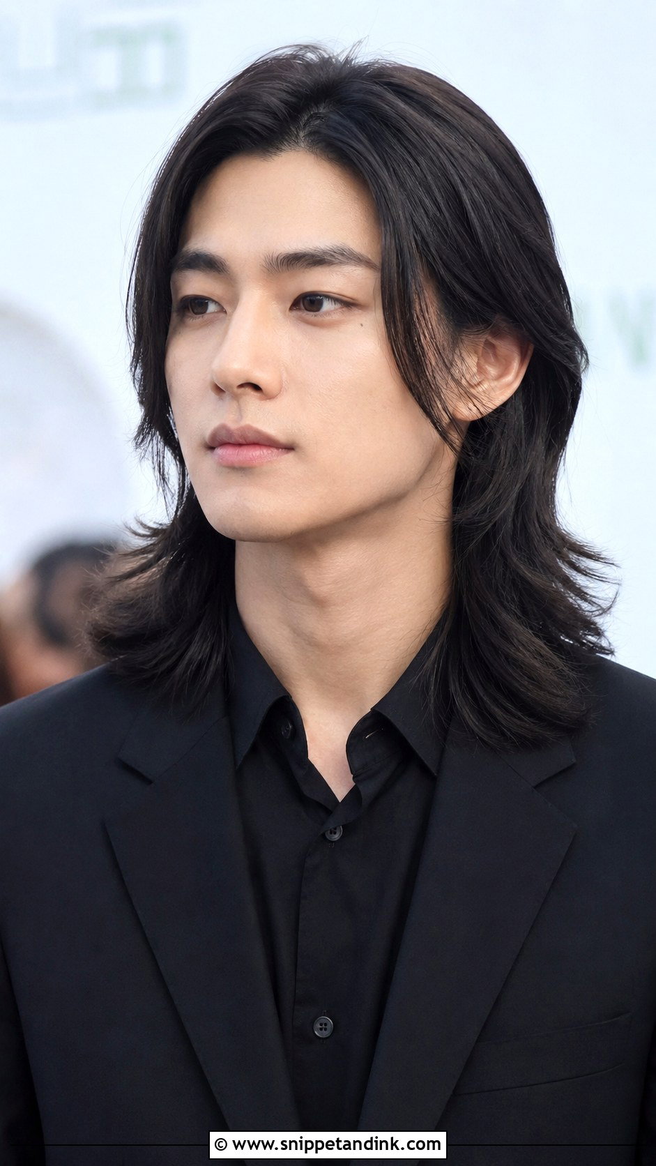 Long Hair Middle Part Groom Hairstyle - Snippet and Ink - 15 Long Hair Men Groom Wedding Hairstyle Ideas