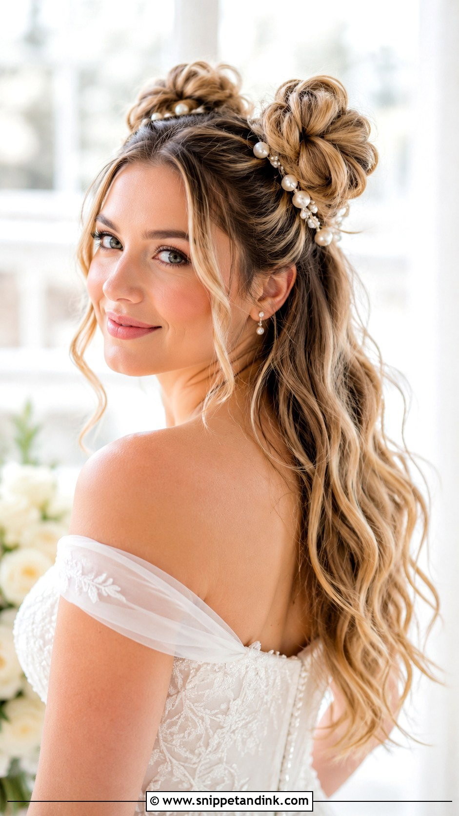 Long Hair Space Buns Wedding Hair - Snippet and Ink - 15 Space Buns Wedding Hair