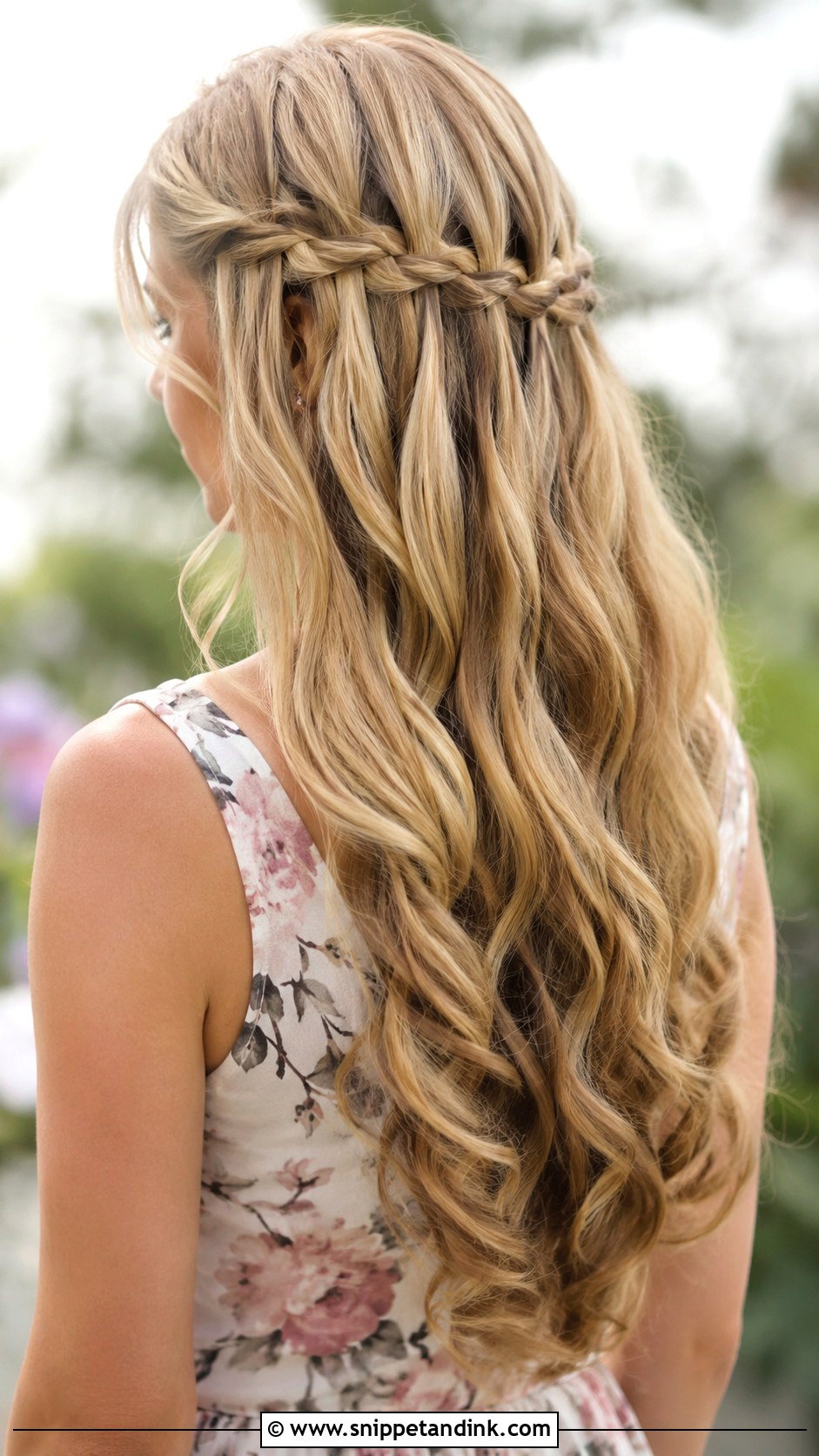 Long Hair Waterfall Braid For Wedding Guest - Snippet and Ink - 15 Wedding Guest Hair Ideas Long