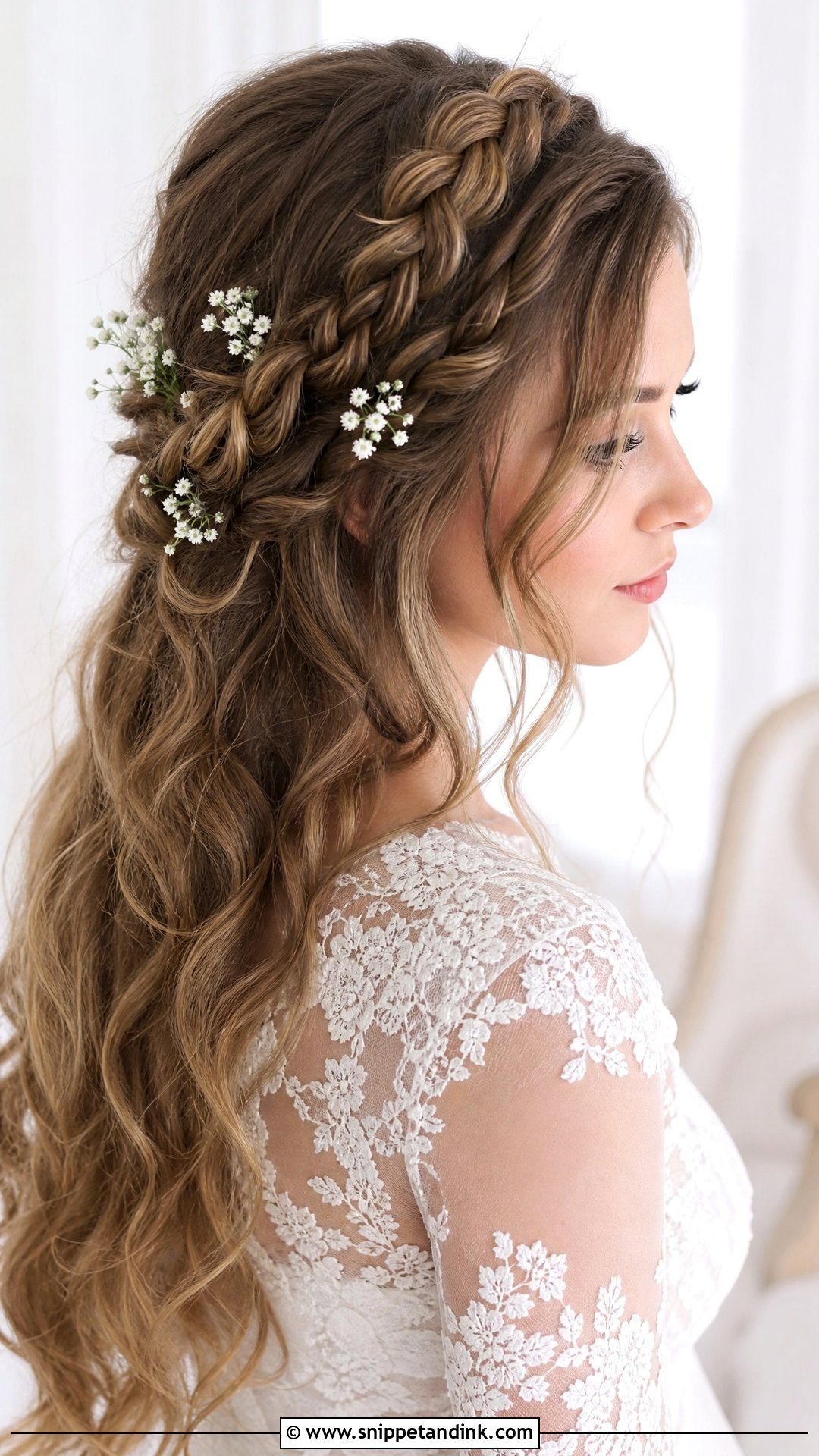 Long Hair Wedding Braided Crown - Snippet and Ink - 15 Easy Long Hair Wedding Styles