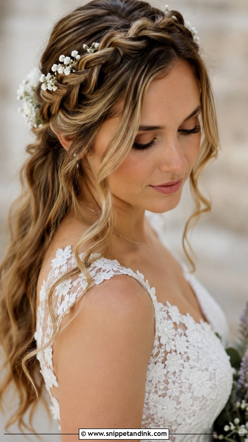 Long Hair Wedding Crown Braid - Snippet and Ink - 15 Simple Long Hair Wedding Styles