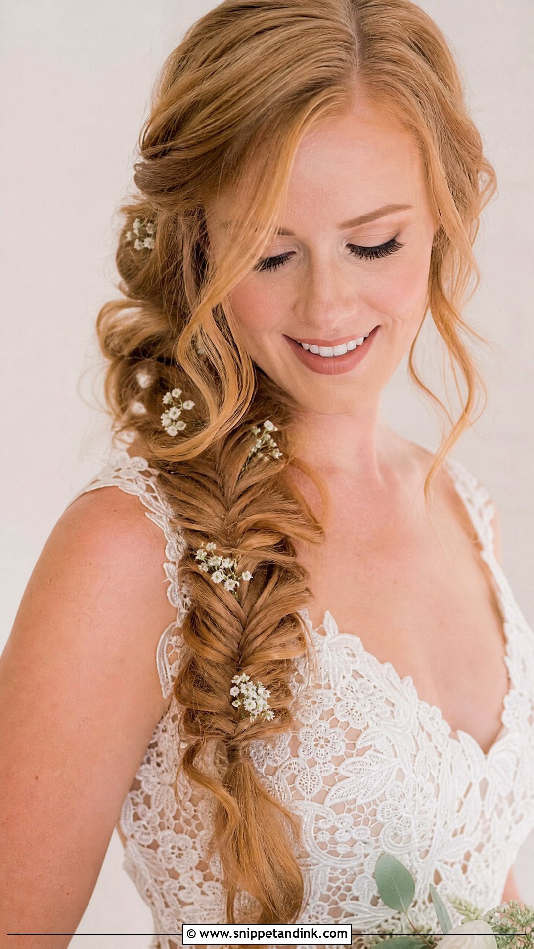Long Hair Wedding Fishtail Braid - Snippet and Ink - 15 Easy Long Hair Wedding Styles