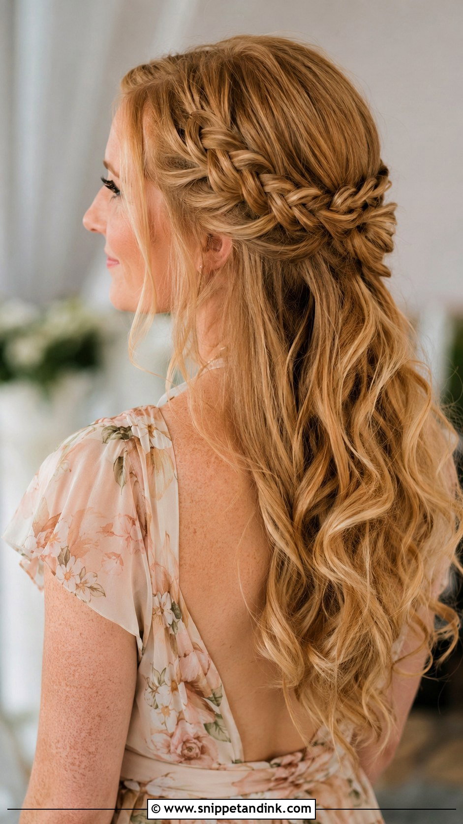 Long Hair Wedding Guest Braided Half Up - Snippet and Ink - 15 Long Hair Ideas for Wedding Guest