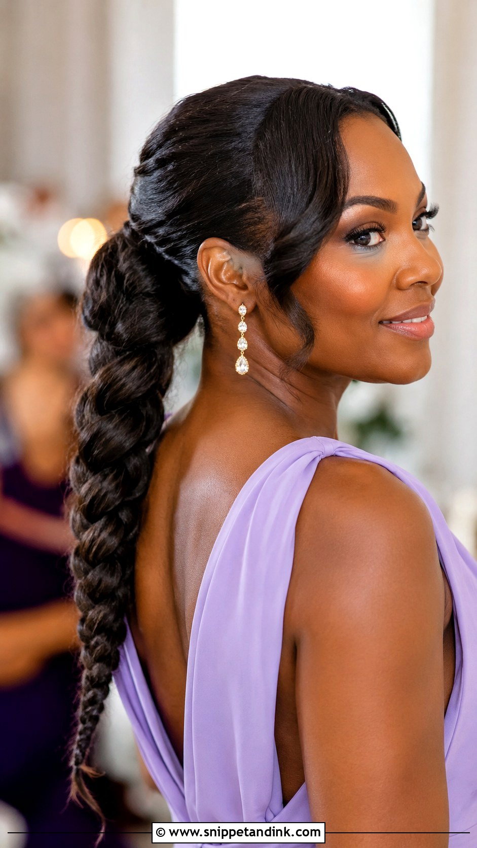 Long Hair Wedding Guest Braided Ponytail - Snippet and Ink - 15 Long Hair Wedding Guest Styles