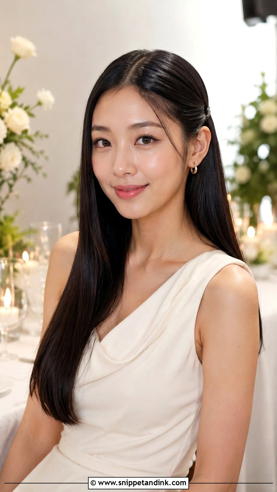 Long Hair Wedding Guest Sleek Straight Hair - Snippet and Ink - 15 Long Hair Wedding Guest Styles