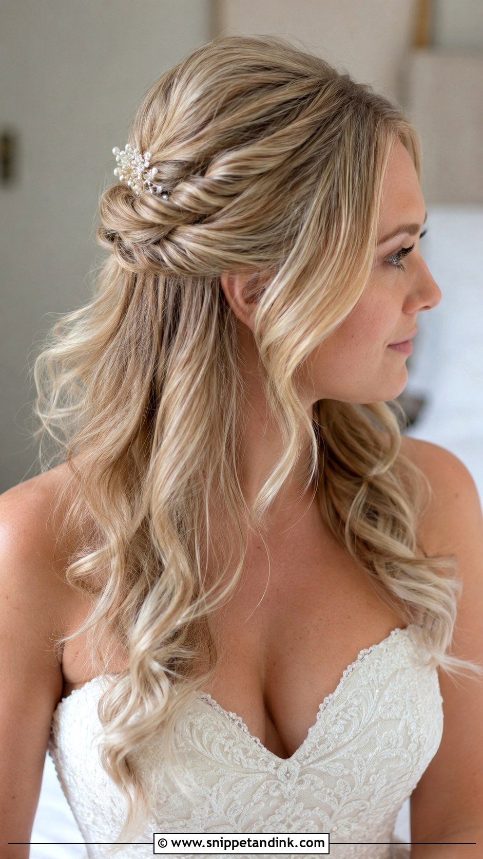 Long Hair Wedding Half Up Half Down - Snippet and Ink - 15 Simple Long Hair Wedding Styles