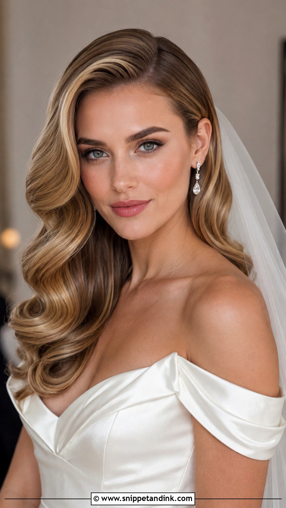 Long Hair Wedding Hollywood Waves - Snippet and Ink - 15 Simple Long Hair Wedding Styles