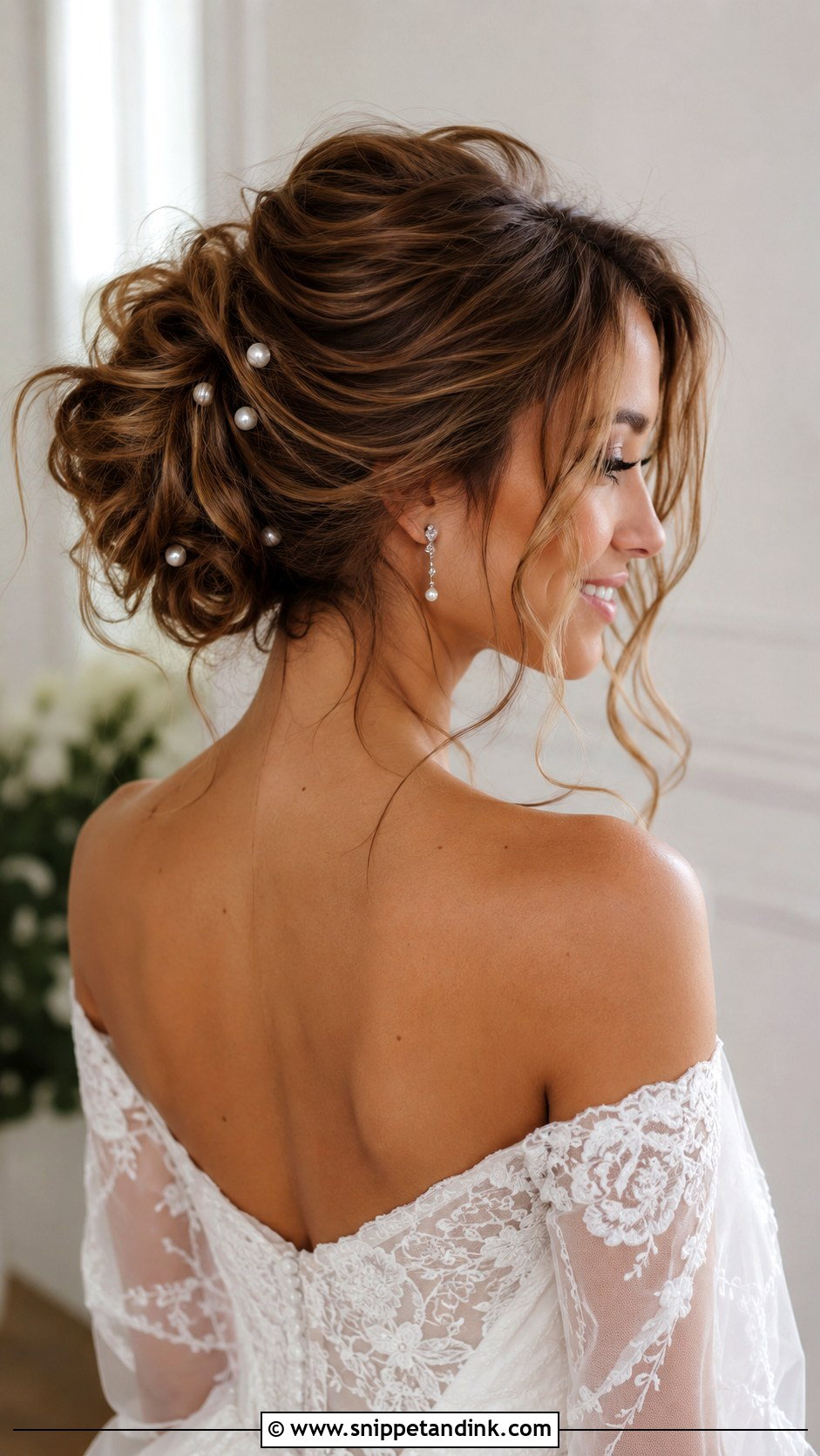 Long Hair Wedding Messy Bun - Snippet and Ink - 15 Simple Long Hair Wedding Styles