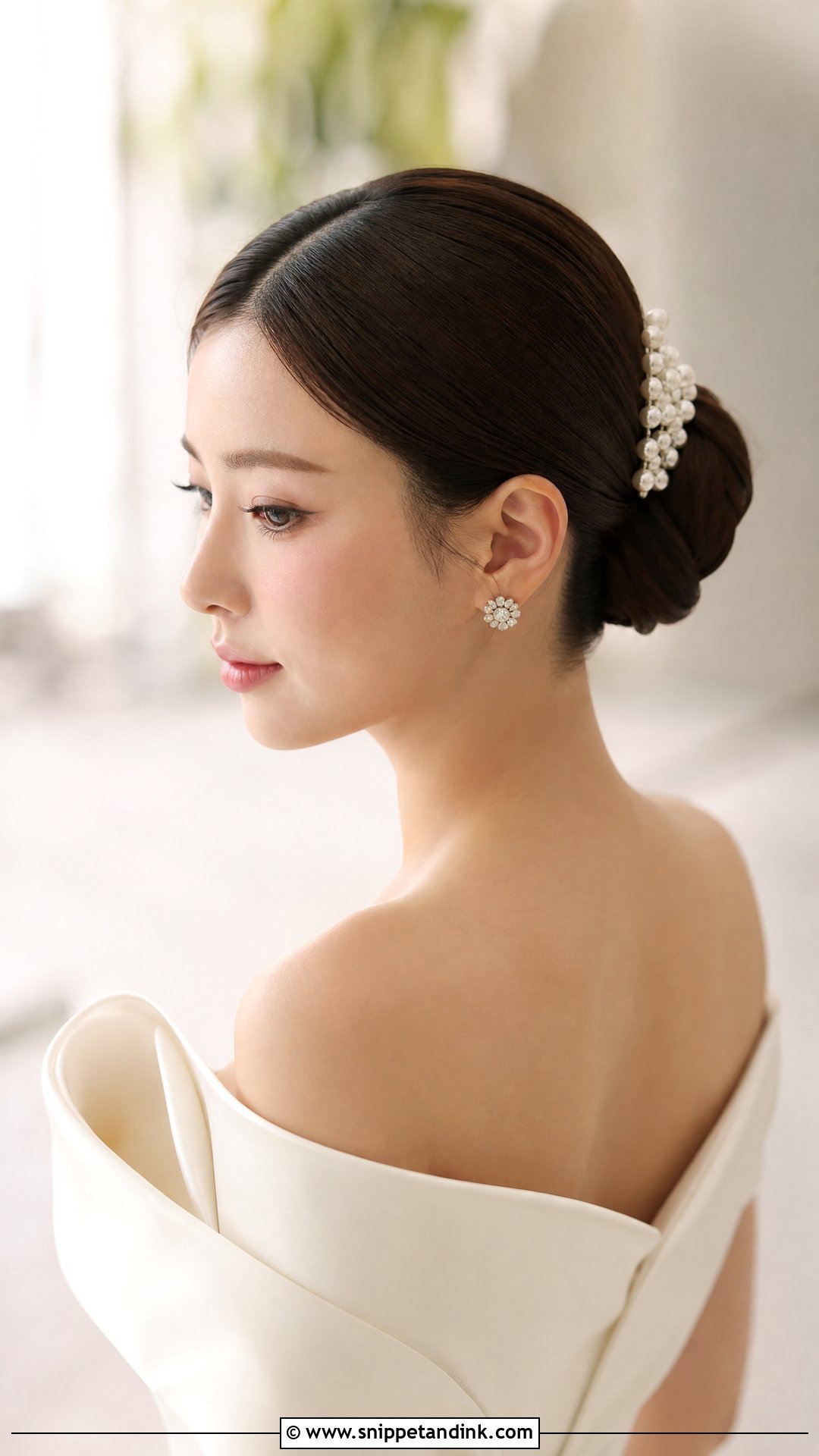 Long Hair Wedding Sleek Bun - Snippet and Ink - 15 Easy Long Hair Wedding Styles