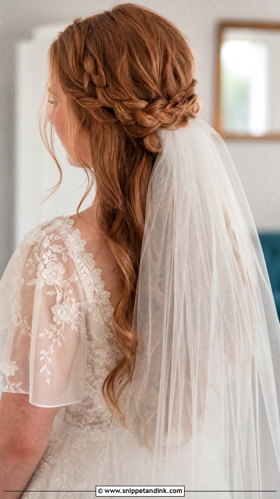 Long Hair Wedding Veil With Braided Crown - Snippet and Ink - 15 Long Hair Wedding Vails