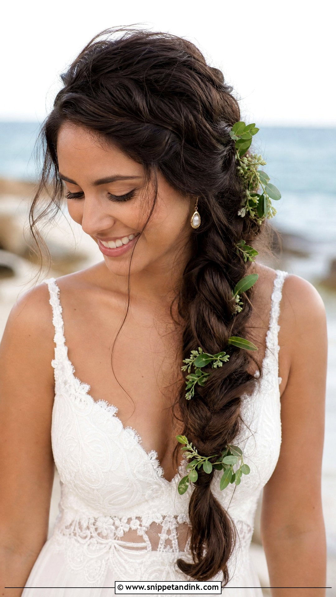 Long Hair With Side Braid - Snippet and Ink - 20 Long Hair Down Wedding Styles