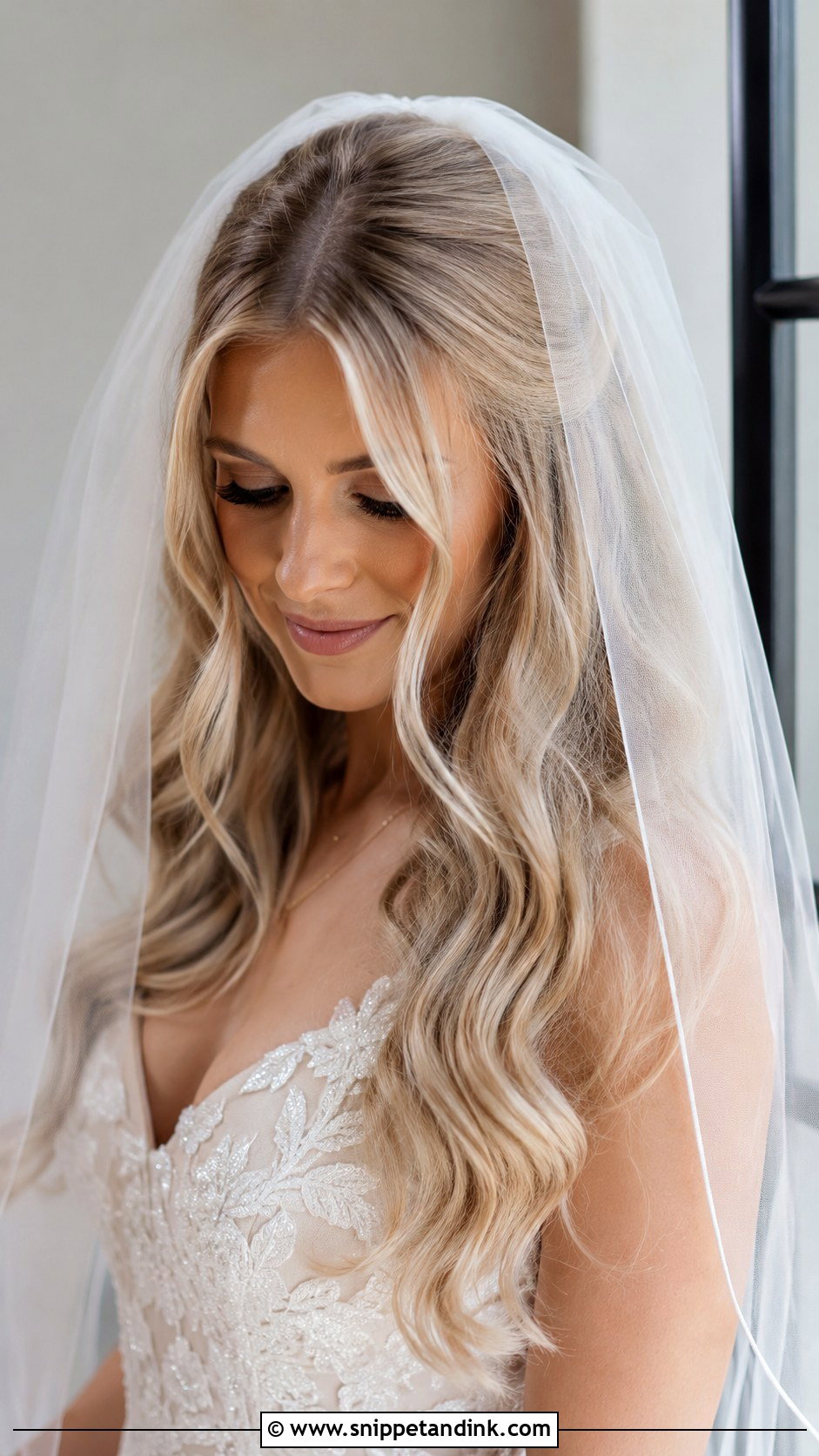 Long Hair With Veil Wedding Hairstyle - Snippet and Ink - 15 Simple Long Hairstyles for Wedding