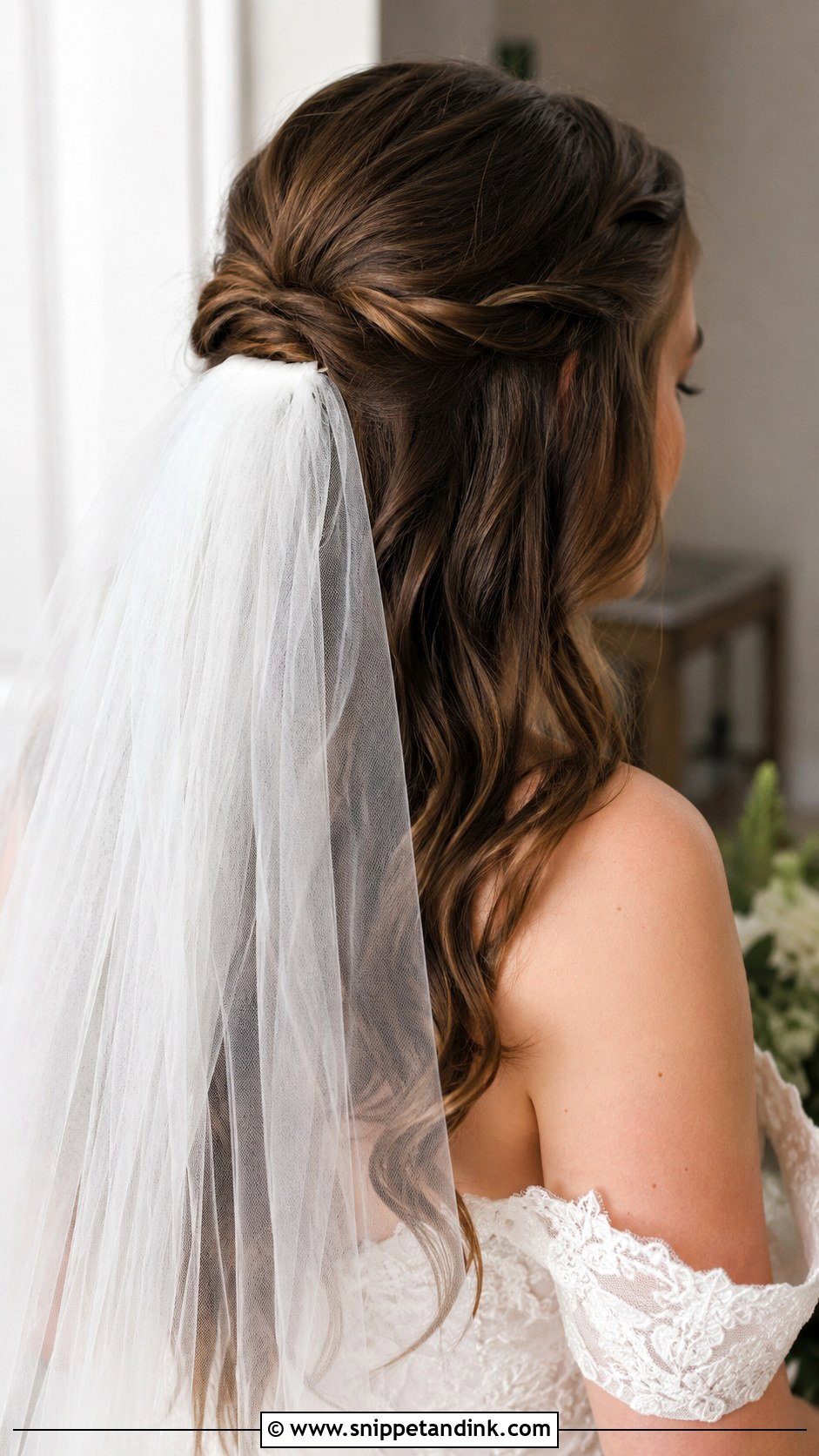 Long Hair With Veil Wedding Hairstyle - Snippet and Ink - 25 Hairstyle for Long Hair Wedding Ideas