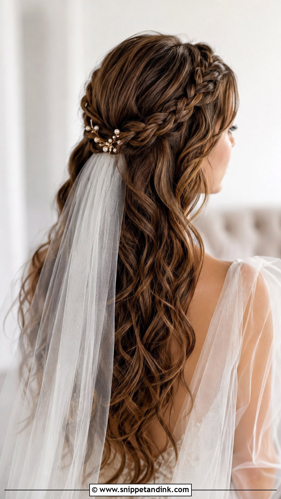 Long Half Up Braid Wedding Hair - Snippet and Ink - 15 Long Braid Wedding Hair Ideas