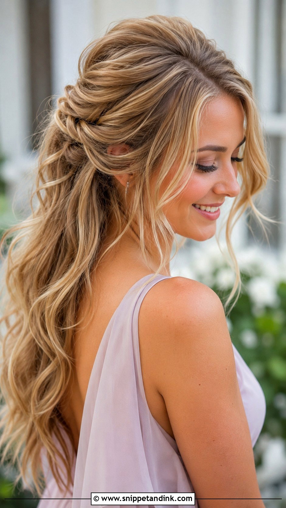 Long Half Up Half Down Wedding Guest Hair - Snippet and Ink - 15 Long Hairstyles for a Wedding Guest