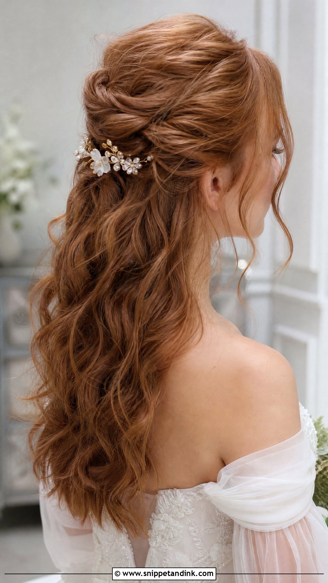 Long Half Up Half Down Wedding Hair - Snippet and Ink - 20 Wedding Long Hairstyles Down