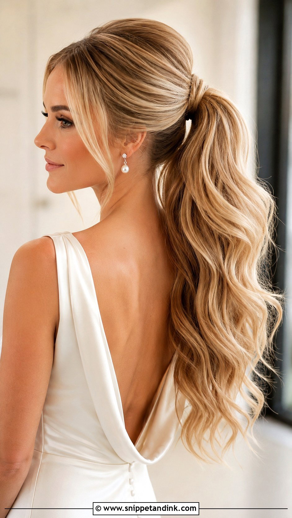 Long High Ponytail Wedding Hairstyle - Snippet and Ink - 15 Long Ponytail Wedding Hairstyles