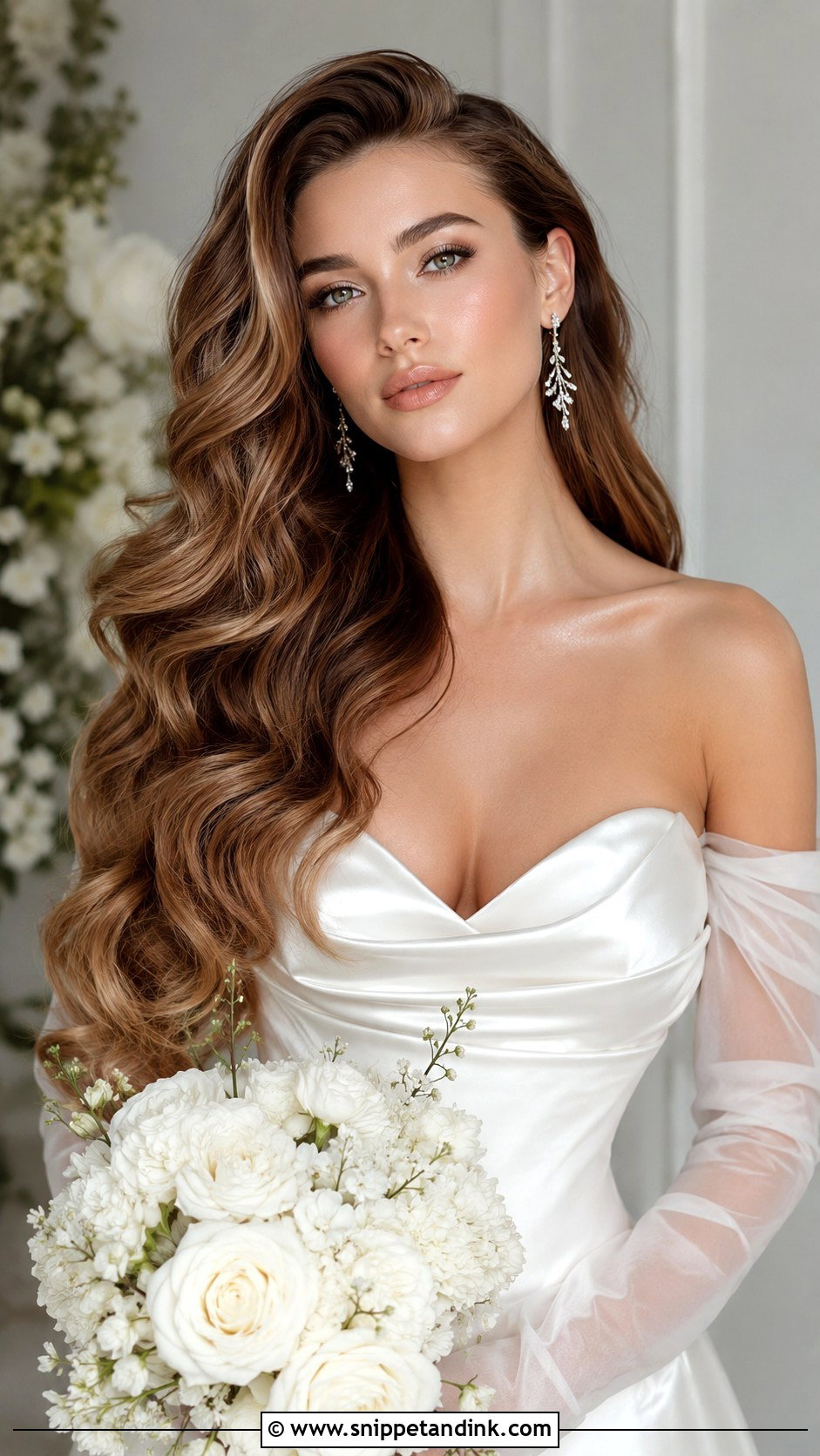 Long Hollywood Curls Wedding Hair - Snippet and Ink - 15 Hollywood Glam Curls Wedding
