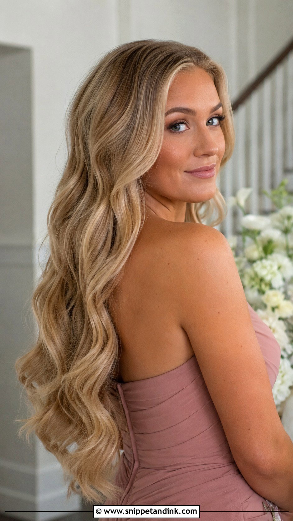 Long Hollywood Waves Bridesmaid Hair - Snippet and Ink - 20 Hollywood Waves Bridesmaid Ideas