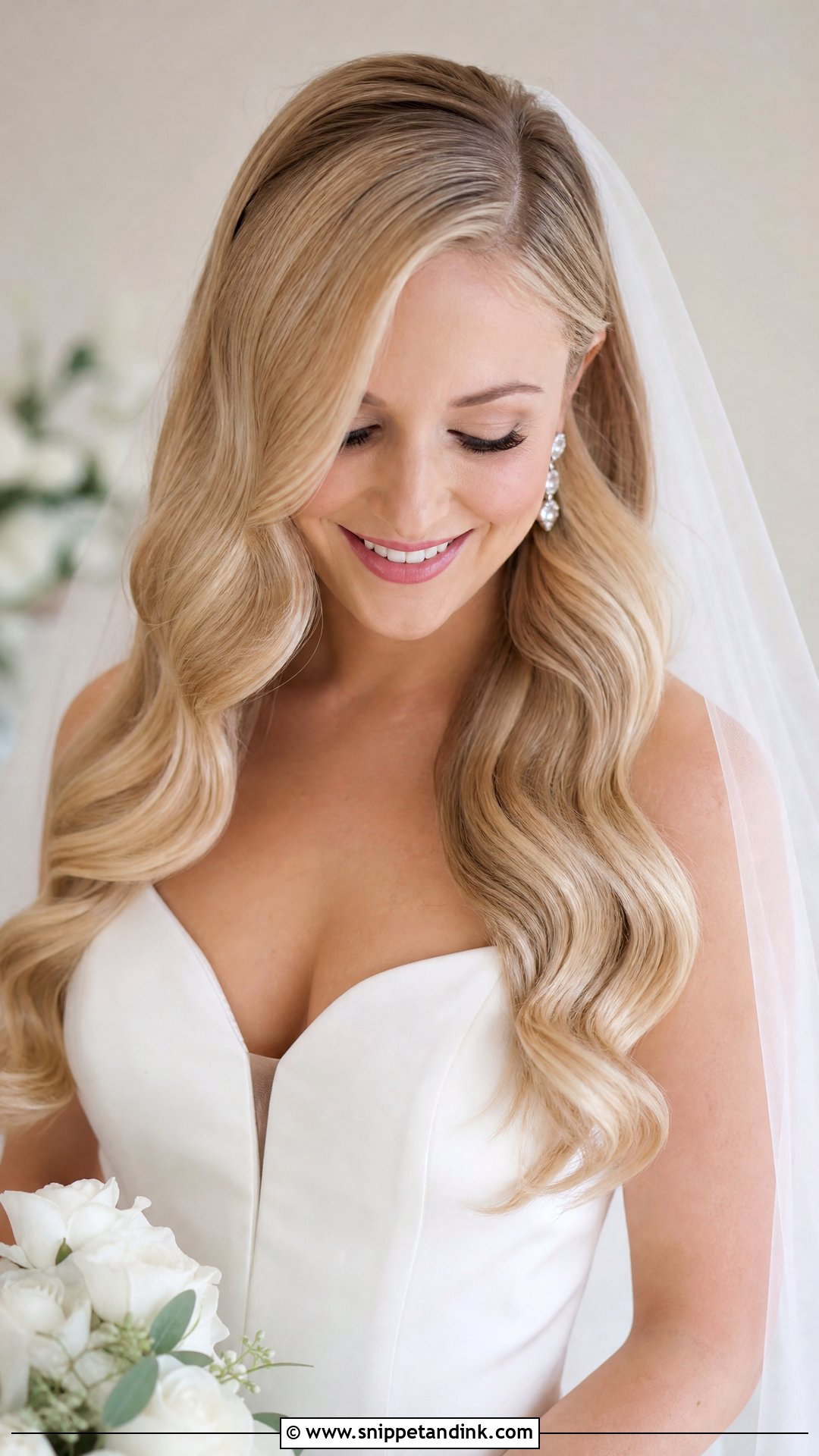 Long Hollywood Waves Wedding Hair Down - Snippet and Ink - 20 Wedding Long Hairstyles Down