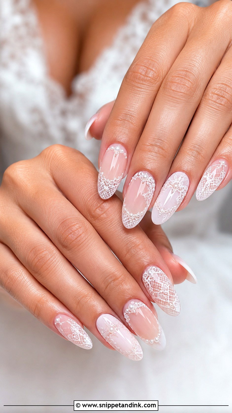 Long Lace Wedding Nails - Snippet and Ink - 20 Long Wedding Nails