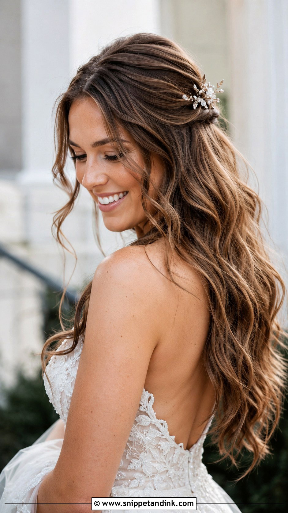 Long Layered Bridal Waves - Snippet and Ink - 25 Wedding Hairstyles for Bride Down
