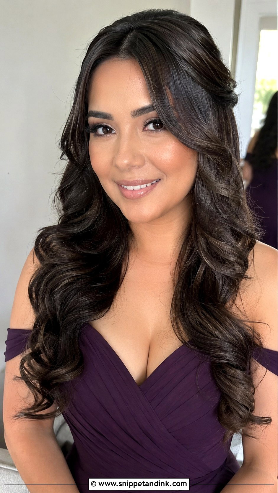 Long Layered Curls Bridesmaid Hairstyle - Snippet and Ink - 20 Bridesmaid Hairstyles Dark Hair