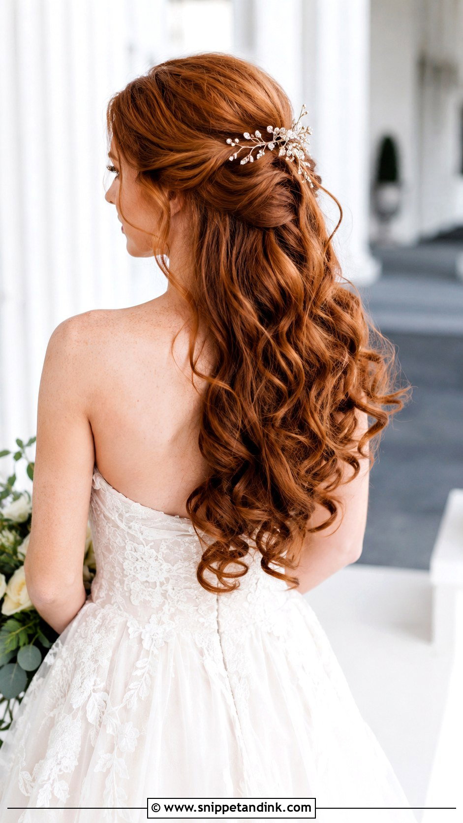Long Layered Curls Wedding Hairstyle - Snippet and Ink - 30 Wedding Hairstyles 2025