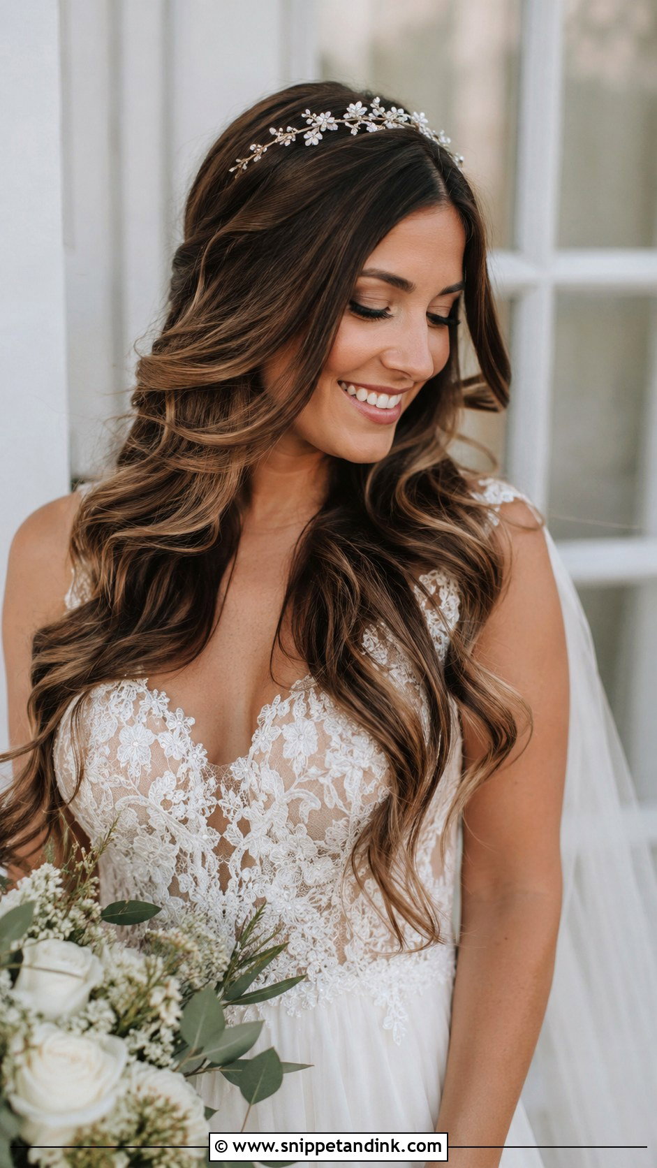 Long Layered Open Hair for Wedding - Snippet and Ink - 25 Open Hairstyles for Wedding