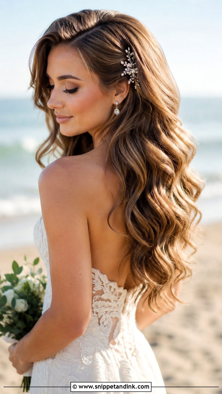Long Layered Waves - Snippet and Ink - 30 Boho Bridal Hair Ideas