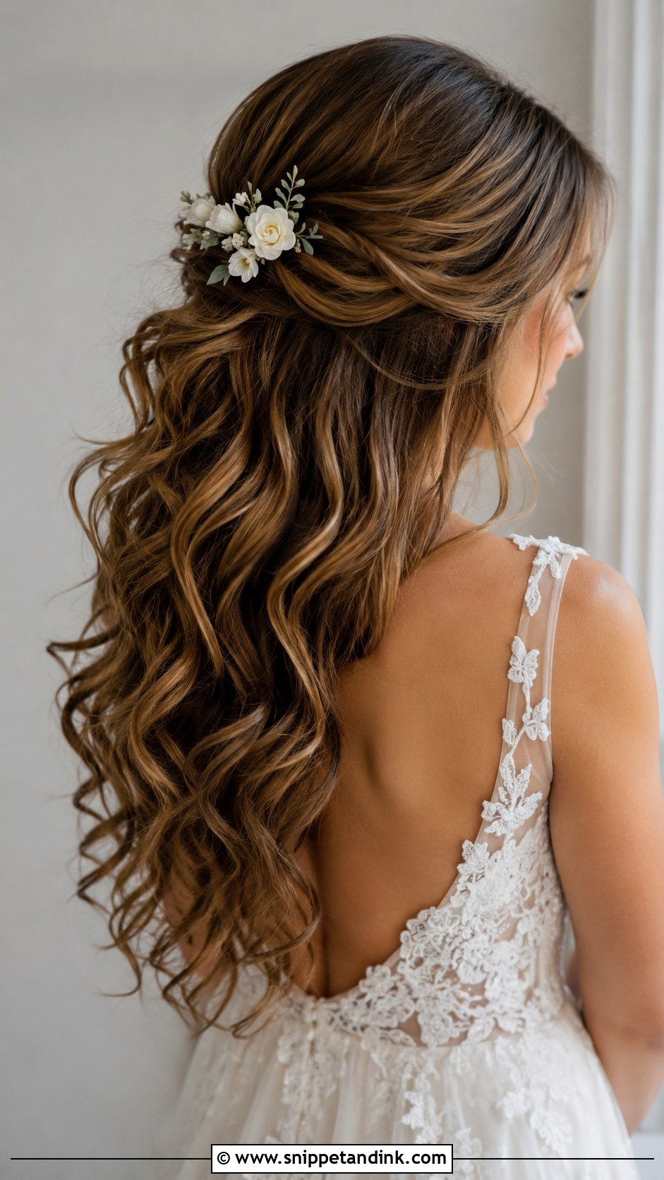 Long Layered Waves Wedding Hair - Snippet and Ink - 20 Down Do Wedding Hair Ideas