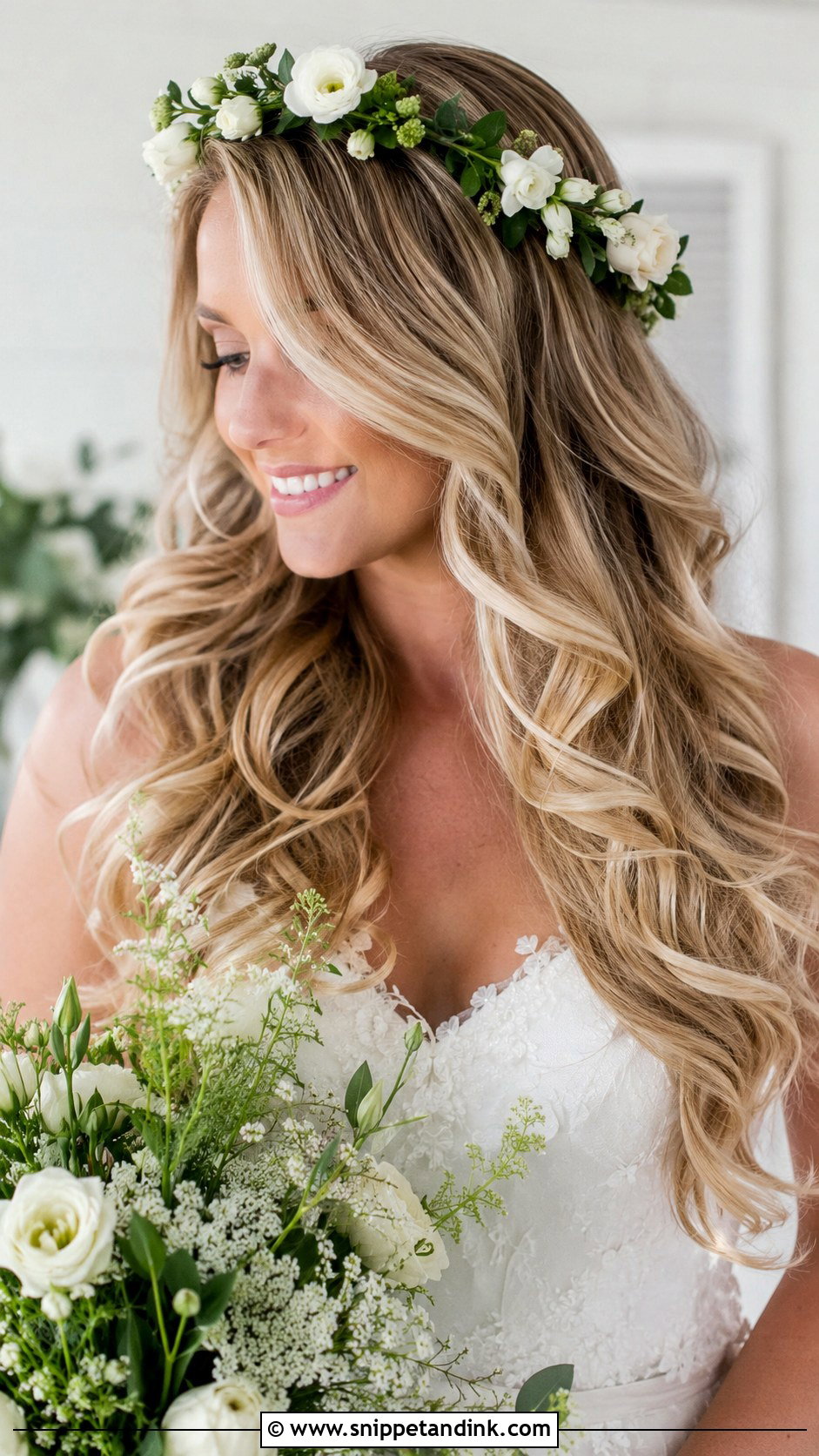 Long Layered Waves With Side Part - Snippet and Ink - 25 Bridal Hair for Round Face Ideas