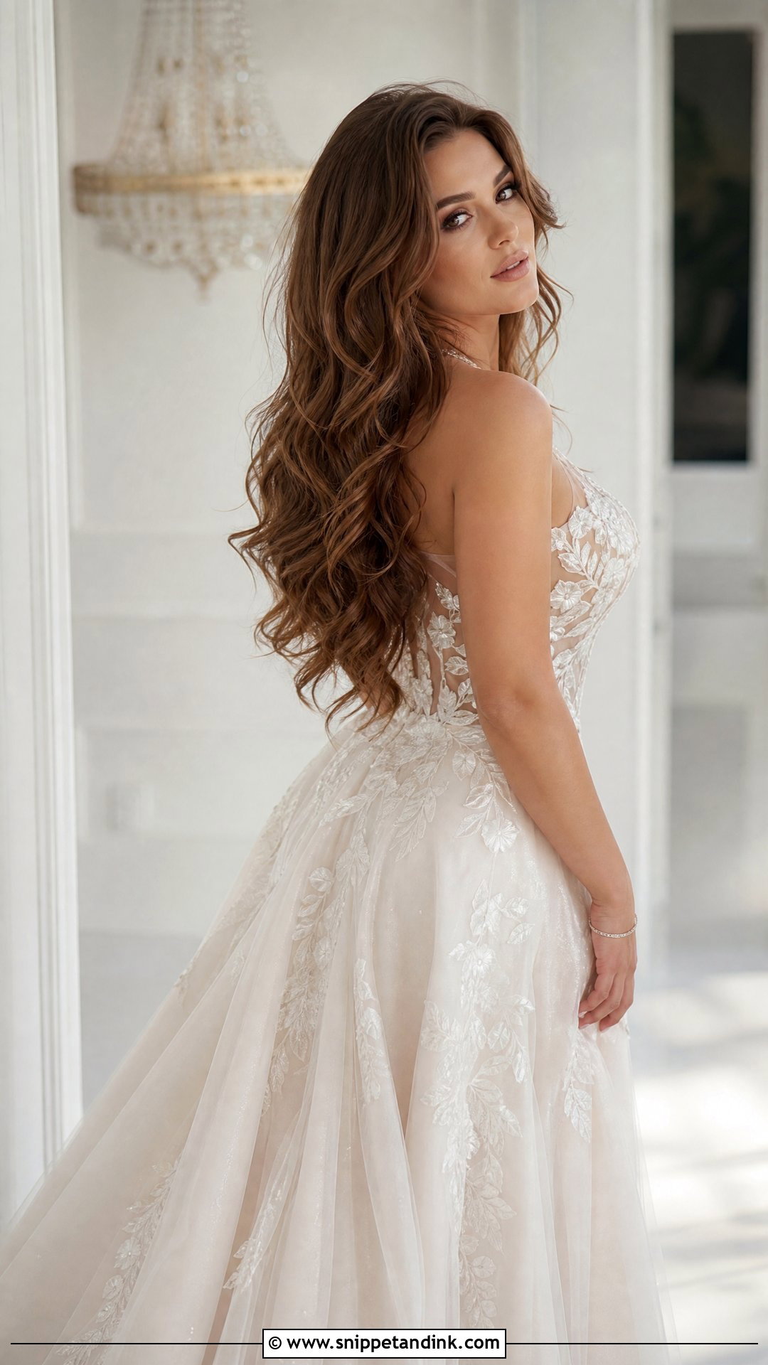 Long Layered Waves for Wedding - Snippet and Ink - 20 Hair Down Styles for Wedding