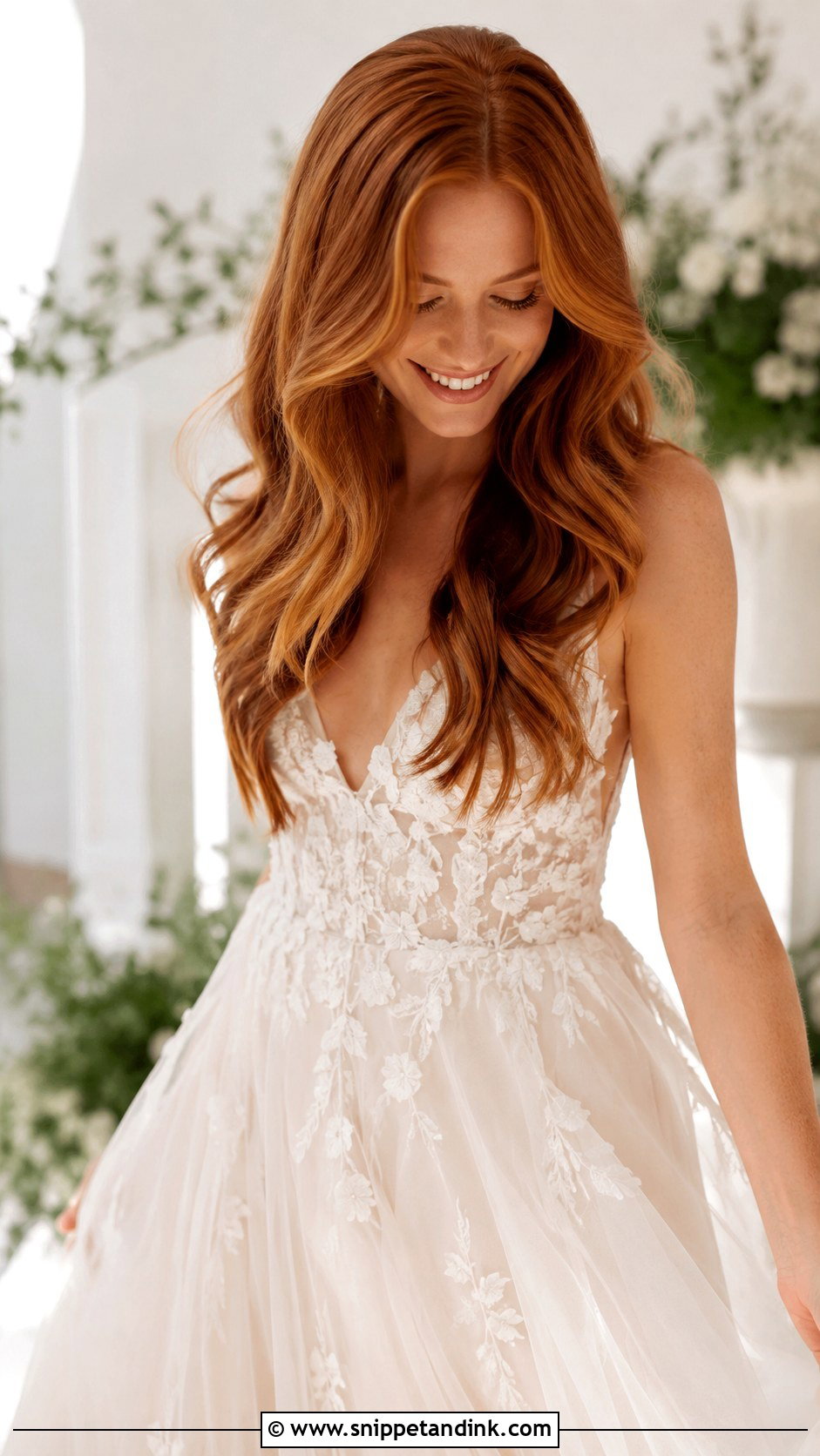 Long Layered Waves - Snippet and Ink - 25 Elegant Wedding Hair Down Ideas