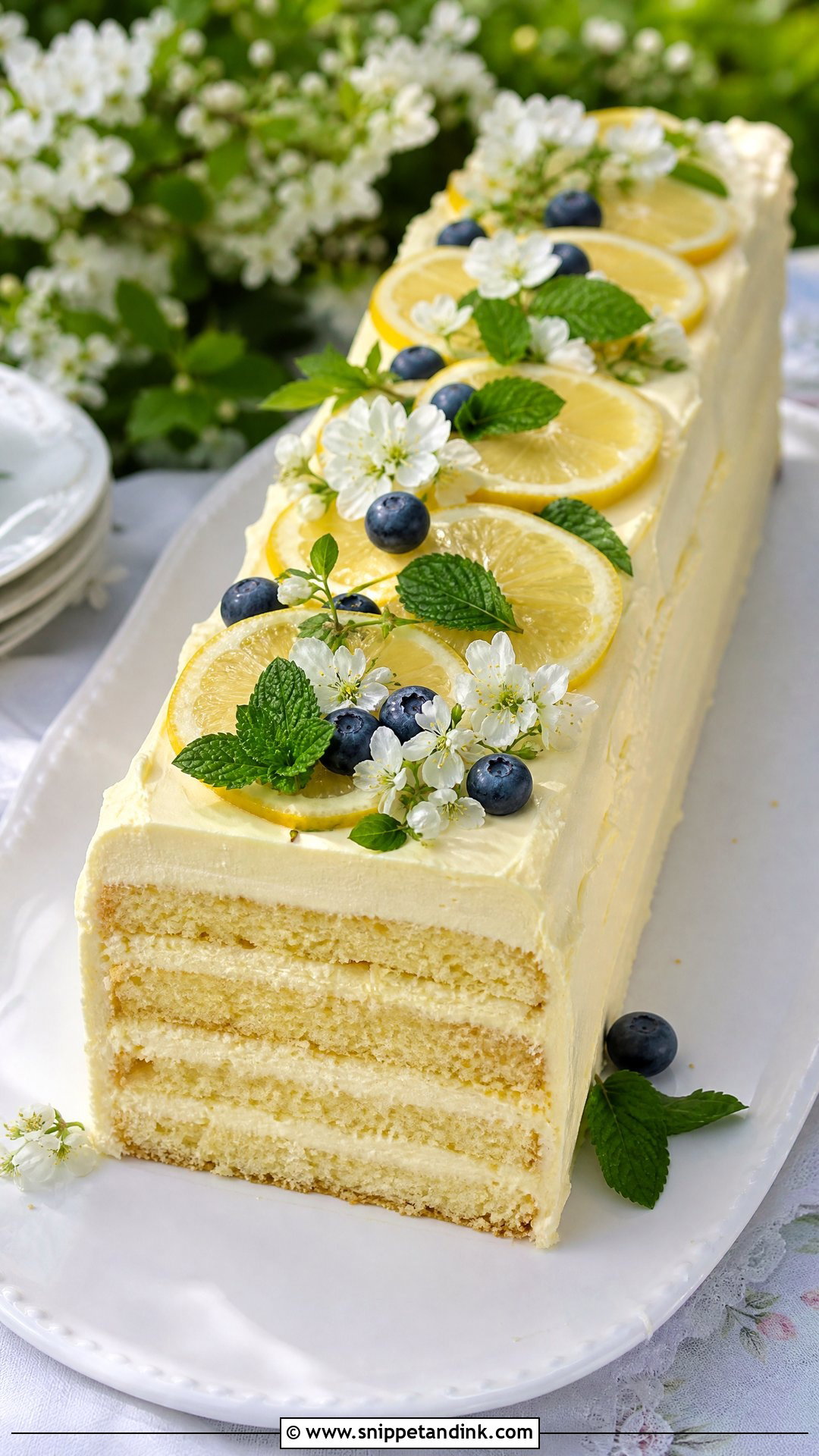 Long Lemon Wedding Cake - Snippet and Ink - 20 Long Wedding Cake Ideas